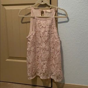 Pink lace tank top